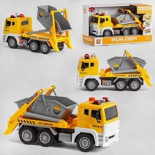 Спецтехніка WY 821 C (18) "Самоскид", підсвічування, звуки, помповий механізм, інерція, в коробці 119392 фото