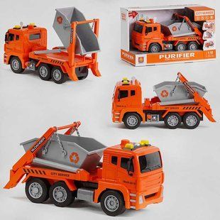 Спецтехника WY 821 B (18) "Самоскид", підсвічування, звуки, помповий механізм, інерція, в коробці 119391 фото